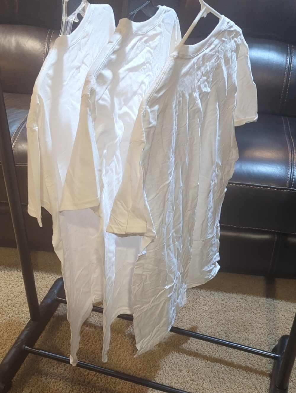 3 Like New Fruit Of The Loom Large 100% Cotton Classic White Crew Neck Tshirts - Picture 2 of 6